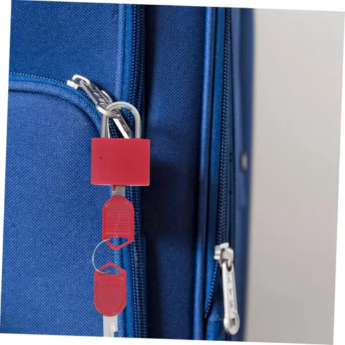 Vista 6 de Mini cerradura de equipaje de metal con candados de colores clave para mochilas, maletas y casilleros escolares, construcción para viajes y seguridad