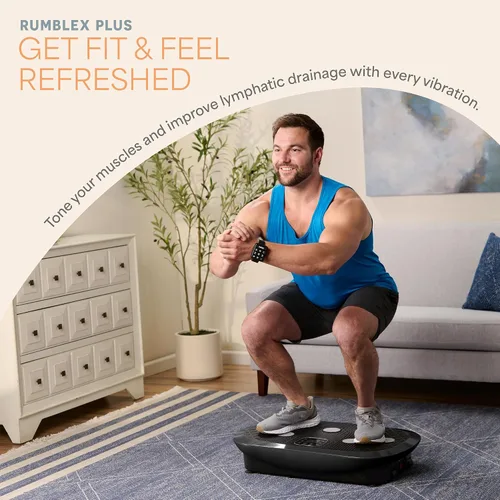 Vista 2 de Lifepro 4D Vibration Plate Exercise Machine — Triple Motor, 7 Presets, 60 Speeds Rumblex Plus/Pro Vibrating Platform with Wrist Remote — Whole Body
