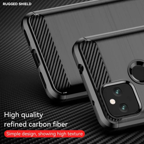 Vista 2 de Funda para Google Pixel 5A 5G Funda de fibra de carbono delgada y suave TPU Funda protectora de absorción de golpes Cubierta de teléfono a prueba