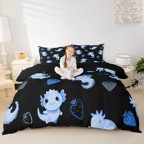 Vista 21 de Feelyou - Juego de funda de edredón con estampado floral de rosas - Juego de ropa de cama con flores románticas para dormitorio de niños, niñas