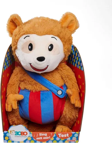 Vista 5 de Simba 109241017 Bobo Siebenschläfer - Juguete de peluche, canta conmigo, reproduce música, 13.8 in, para niños a partir de 3 años