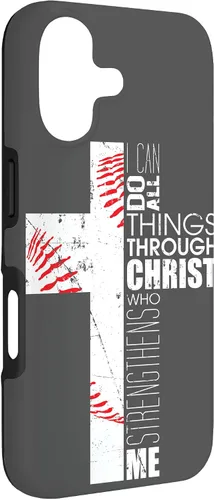 Vista 3 de Baseball Phone Case Christian Bible Verse Philippians 4:13 Case for iPhone 17