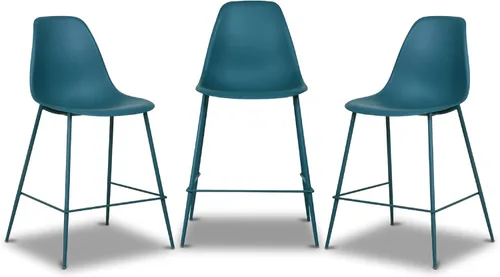 Vista 16 de Poly & BARK Isla - Juego de 4 sillas de cocina modernas, sillas de comedor de plástico con patas de metal, montaje rápido, sillas simples de café