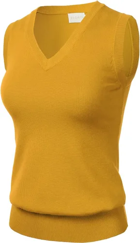 Vista 2 de Chaleco de meter para mujer, sólido y clásico, con cuello en V, sin mangas