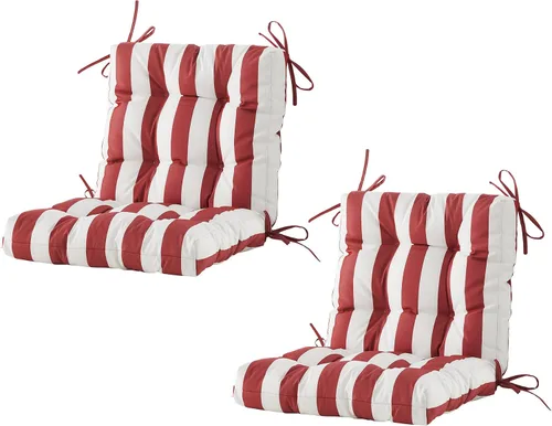 Vista 32 de BLISSWALK Cojines para sillas de exterior, 40 x 20 x 4 pulgadas, cojín de mimbre grueso con respaldo bajo y lazos para muebles de patio, floral
