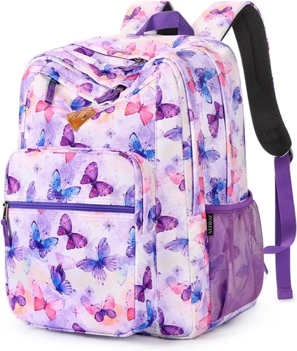 Vista 25 de ZORFIN - Mochila de 26 litros para la escuela, universidad y viajes, impermeable, con 8 compartimentos, Verde militar, Moderno