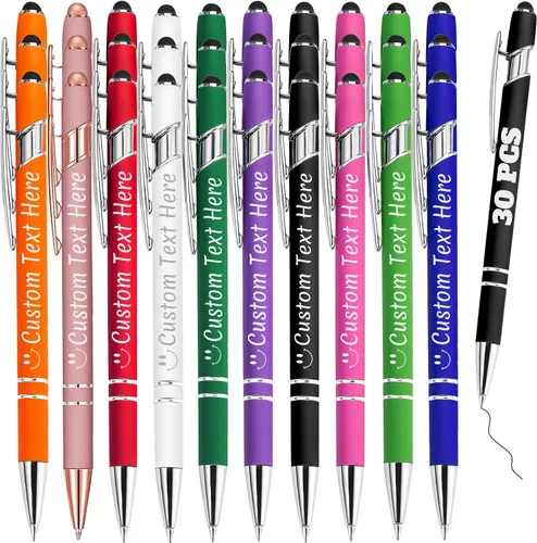 Vista 88 de Bolígrafos personalizados a granel 10 con nombre, grabados con punta de lápiz, bolígrafos de bola personalizados de escritura suave, regalos