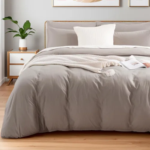 Vista 23 de NEXHOME PRO Funda de edredón Twin XL 100% algodón lavado, transpirable, duradera, texturizada, similar al lino, juego de ropa de cama para el hogar