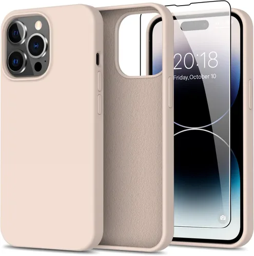 Vista 50 de bemal Funda para iPhone 14 Pro con protector de pantalla, silicona líquida de ajuste delgado, forro de microfibra suave, diseñada para mujeres