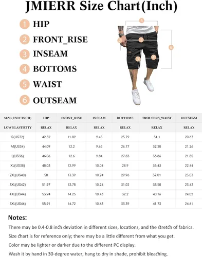 Vista 6 de JMIERR Pantalones cortos de sarga para hombre con cordón de algodón clásico elástico con 6 bolsillos