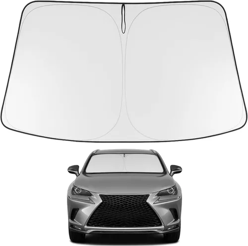 Vista 313 de Proadsy Parasol para parabrisas Rivian R1S 2022-2025 2026 de 4 capas plegable, protector de parasol frontal que bloquea los rayos UV, mantiene