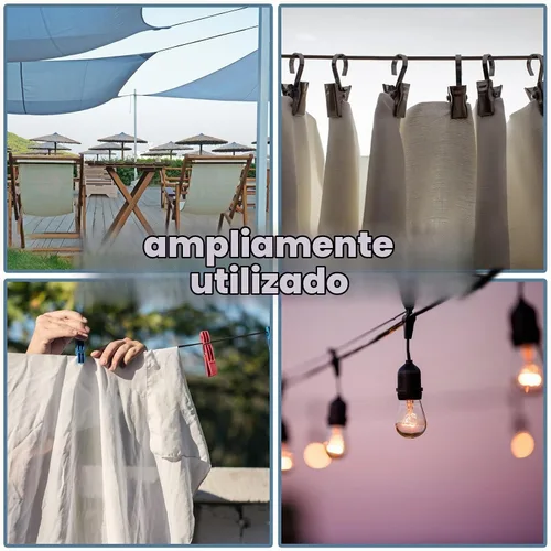 Vista 6 de Kit de accesorios para vela, alambre de cable de acero inoxidable 304 con revestimiento de nailon, 4 piezas de accesorios de vela de 10 pies