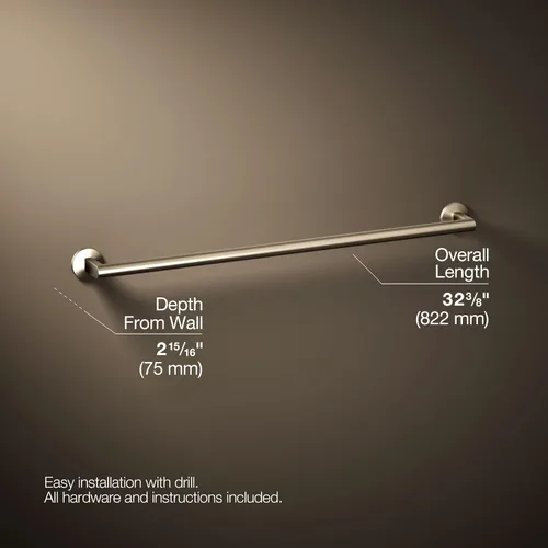 Vista 4 de Kohler 78374-BV Components® - Toallero de 30 pulgadas, bronce cepillado vibrante