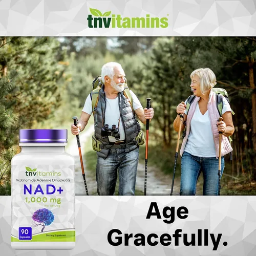Vista 4 de tnvitamins Suplemento NAD+ de 1,000 mg por porción - 90 unidades Cápsulas NAD de alta potencia Dinucleótido de adenina de nicotinamida Apoyo