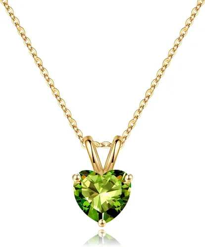 Vista 15 de SMILEST Dainty Heart Birthstone Necklace for Women, 925 Sterling Silver 01-enero-granate rojo