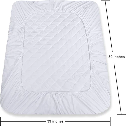 Vista 4 de Utopia Bedding - Protector de colchón acolchado ajustable, protector de colchón individual XL con bolsillo profundo que se estira hasta 16 pulgadas