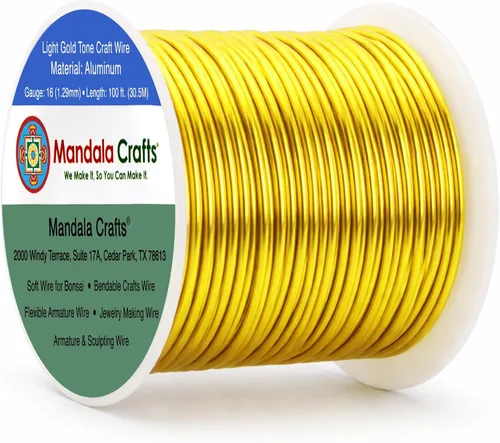 Vista 104 de Mandala Crafts - Alambre de aluminio anodizado de calibre 22 para hacer joyas - 137.2 m de alambre flexible surtido y coloreado - Doble para bonsái