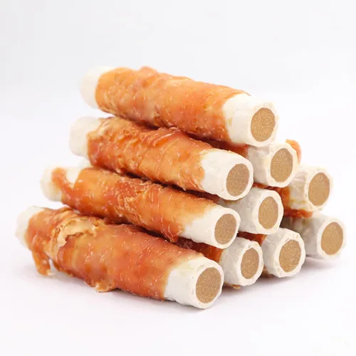 Vista 9 de Pawmate Dog Treats Chicken Wrapped Rawhide Donut Masticables de larga