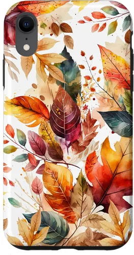 Vista 24 de Funda para iPhone 16 Aesthetic Autumn Fall Colorful Leaves Watercolor Art