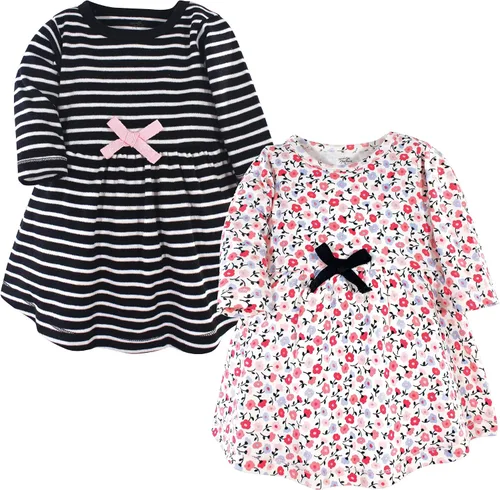 Vista 105 de Touched by Nature - Vestidos de manga corta y manga larga de algodón orgánico para niñas pequeñas, bebés y mujeres Manga larga con flores abstractas