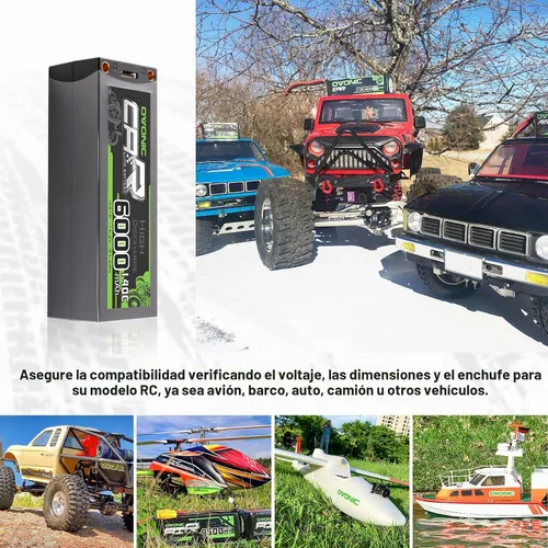 Vista 5 de OVONIC 4S LiPo Batería 6000mAh 15.2V Alto Voltaje 140C RC Batería con 0.197 in Bullet a EC5 Conector (2 unidades)