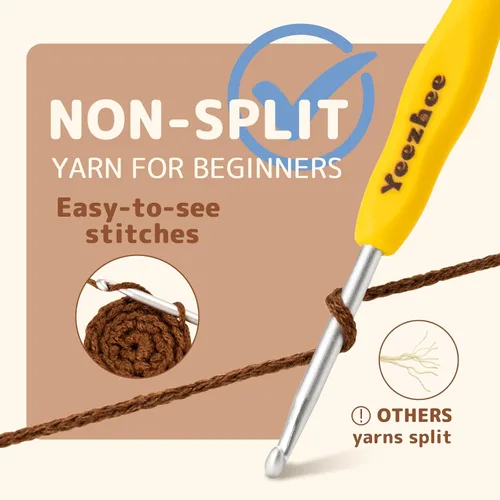 Vista 6 de Yeezhee Kit de ganchillo para principiantes, kit de animales de ganchillo con tutoriales en video paso a paso, kit de tejido para principiantes