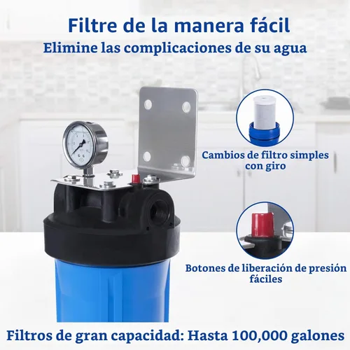 Vista 3 de Express Water WH100SP Sistema de filtro de agua para toda la casa antiescala, azul
