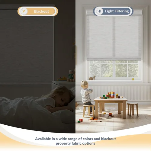 Vista 4 de Boolegon Persianas enrollables opacas para ventanas, inalámbricas, persianas enrollables para ventanas, tela aislante térmica, protección UV