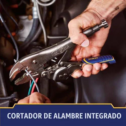 Vista 2 de IRWIN VISE-GRIP Alicates de bloqueo, liberación rápida, mordaza curva con cortador de alambre, 7 pulgadas (IRHT82580)