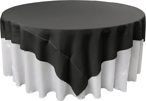 Vista 60 de LA Linen. Mantel cuadrado de popelina de poliéster