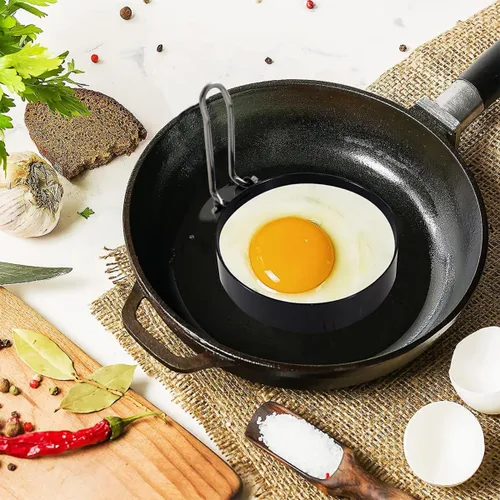 Vista 6 de Premier Housewares - Juego de 2 anillos antiadherentes para huevos, redondos, color negro
