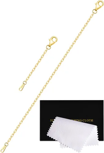 Vista 32 de Extensores de collar para mujer, chapados en oro de 14 quilates, extensores de collar duraderos, cadena de plata de ley 925 para pulsera y Dorado