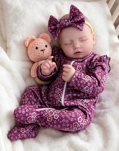 Vista 10 de Aori Muñecas de Bebé Reborn Realistas de la Vida Real Muñecas de Bebé de 20'' Bebé Recién Nacido Durmiendo Niña con Ropa de Muñeca Arcoíris
