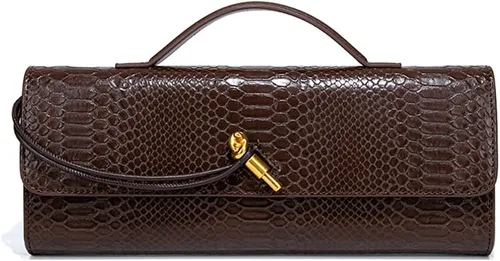 Vista 12 de Bolso de mano de cuero de moda para mujer, bolso de mano cruzado con estampado de cocodrilo