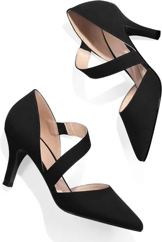 Vista 8 de mysoft Zapatos de tacón de aguja bajo con punta puntiaguda para mujer