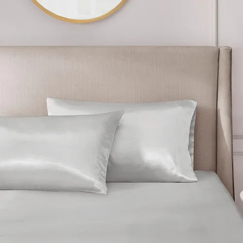 Vista 45 de Madison Park Essentials - Juego de sábanas de satén de lujo y sedoso con brillo natural, bolsillo elástico de 14 pulgadas para colchones de hasta 16