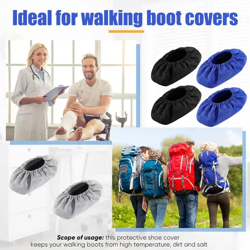 Vista 7 de Mepase 12 Piezas de Funda para Botas de Caminar con Fractura, Funda para Pies Reutilizable Impermeable Antideslizante para Botas de Caminar