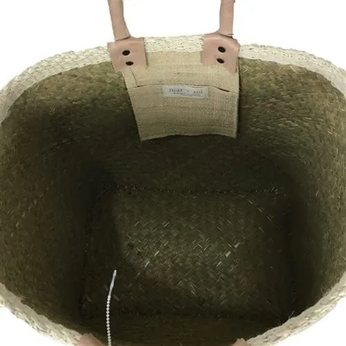 Vista 4 de Mar Y Sol Samana Ombre - Bolsa de playa con pompones y diseño de sisal