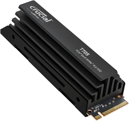 Vista 9 de Crucial T705 PCIe Gen5 NVMe SSD de 1 TB, hasta 13,600 MB/s, TLC NAND, compatible con Intel y Ryzen, para juegos intensivos y almacenamiento de alta