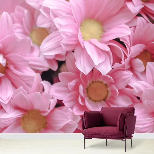 Vista 21 de wall26 Adhesivo mural removible para pared, diseño escénico de flores silvestres rosa, campo de jardín, naturaleza, fotografía, realismo