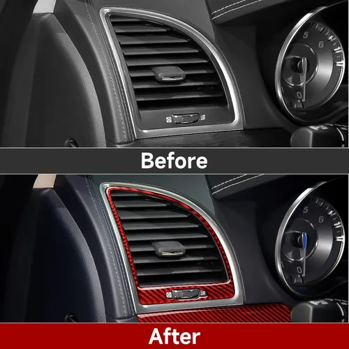 Vista 3 de Adhesivos de salida de aire A/C de coche para 2015-2023 Chrysler 300 / 300C / 300S / Limited/Touring Accesorios Adhesivos de interior de fibra