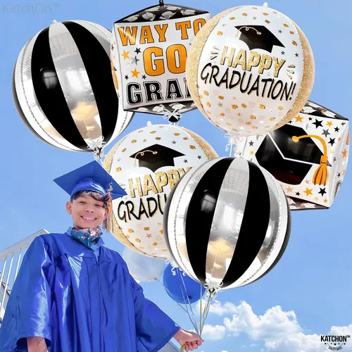 Vista 8 de Decoraciones de graduación 2026 Globos de graduación extra grandes – Paquete de 6, 22 pulgadas Globos de graduación de felicitaciones