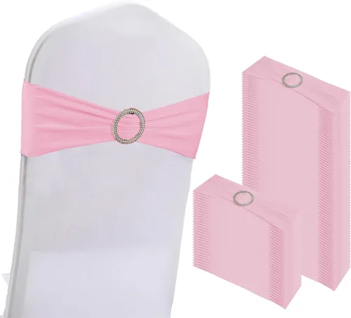 Vista 26 de WJWHQ 100 piezas de cintas elásticas de elastano con lazos para sillas, bandas de cubierta de silla con hebilla deslizante para eventos de boda