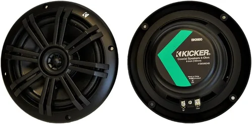 Vista 3 de KICKER Paquete de altavoces coaxiales marinos de repuesto OEM negro de 6.5 "4 ohmios - 8 altavoces Eight black 6.5 in 4-ohm coaxial OEM