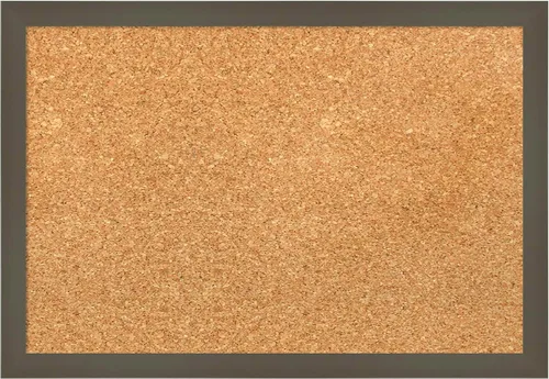 Vista 15 de Amanti Art Natural Cork Board for Wall, 18x24 Vision Board with Grey Wood Frame, Small Corkboard Office Decor for Home Organization, Country Rustic