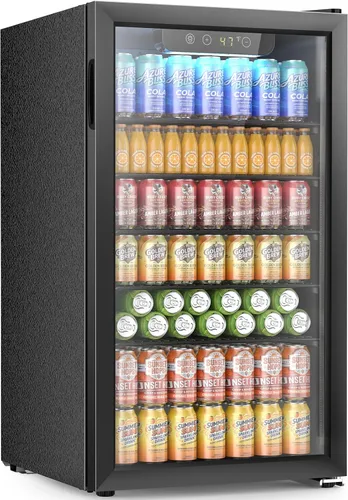 Vista 14 de Electactic Mini nevera para 24 latas, refrigerador de bebidas de 0.6 pies cúbicos con control digital de temperatura, dispensador de bebidas Negro