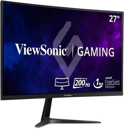 Vista 8 de ViewSonic VX2418C Monitor curvo para juegos de 24 pulgadas, 1080p, 180Hz y 1 ms para un juego suave, tecnología FreeSync Premium y cuidado ocular