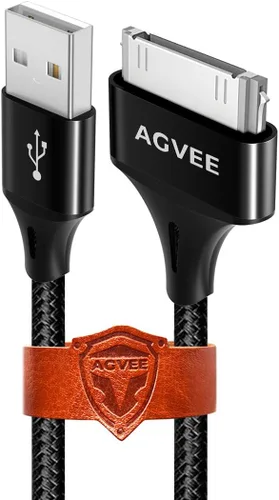 Vista 3 de AGVEE - Paquete de 2 cables de carga de 4 pies con 30 pines, cable de carga para iPod Touch 4 3 2 1 Nano, iPod Classic 3 2 1, iPad 1 2 3 antiguo