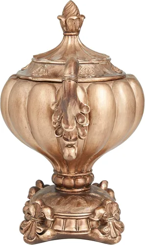 Vista 8 de Deco 79 Polystone Tarros decorativos sólidos, 12 x 8 x 13 pulgadas, bronce