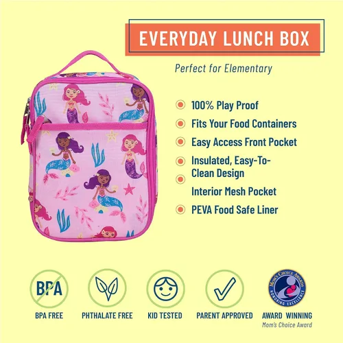 Vista 4 de Wildkin mochila para niños para el día a día, bolsa de almuerzo con tapetes para siesta para niños y niñas, perfecto para suministros escolares, tu